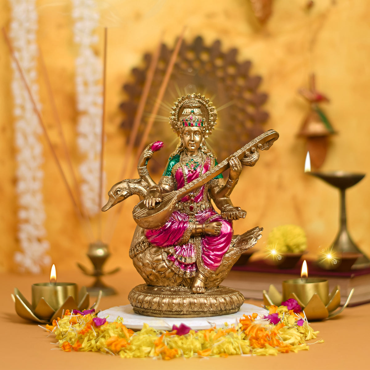 Antique Finish -Goddess Lakshmi Idol  | Perfect for Pooja Room