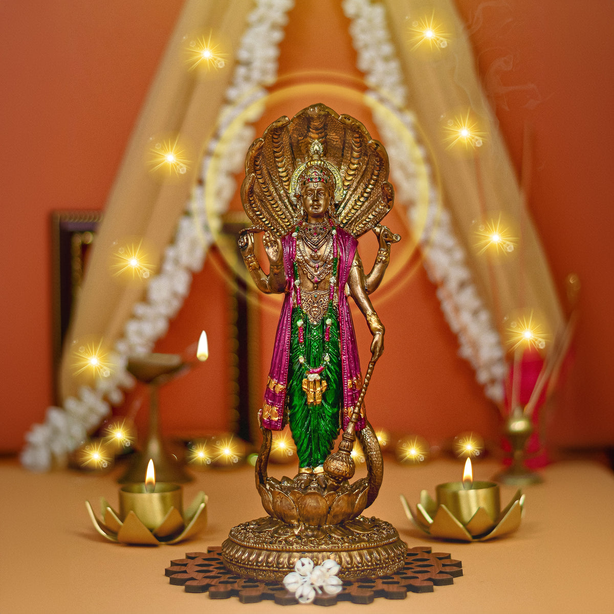 Invoke Divine Balance and Prosperity with the Lord Vishnu Idol