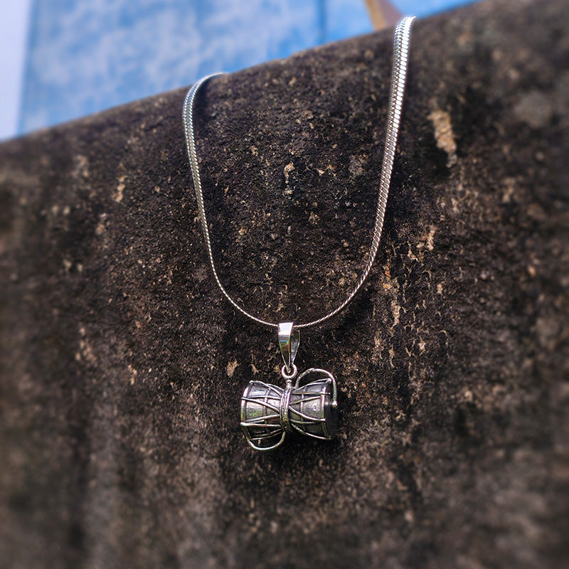 Lord Shiva Damroo Pendant -Oxidized silver plating