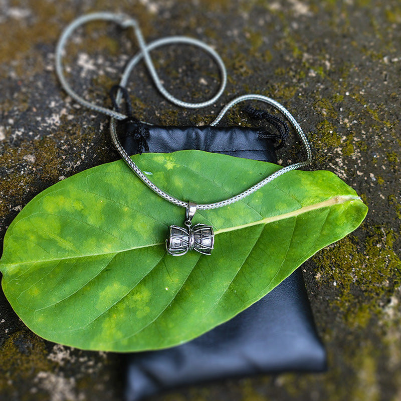 Lord Shiva Damroo Pendant -Oxidized silver plating